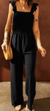 Load image into Gallery viewer, Black Ruffle Sleeve Jumpsuit
