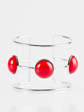 Load image into Gallery viewer, Silver &amp; Red Cuff Bracelet
