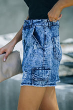 Load image into Gallery viewer, Distressed Denim Mini Skirt

