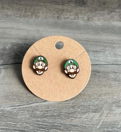 Luigi || Wood Stud Earrings