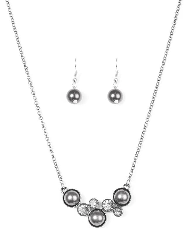 Gunmetal Necklace & Earrings Set