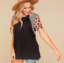 Load image into Gallery viewer, Leopard Color Block Knit Top
