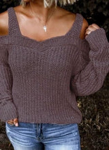 Load image into Gallery viewer, Gloria Dew Shoulder Knitted Sweater
