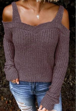 Load image into Gallery viewer, Gloria Dew Shoulder Knitted Sweater
