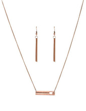 Load image into Gallery viewer, Heart Bar Necklace and Earrings
