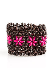 Load image into Gallery viewer, Wooden Brown &amp; Pink Bracelet
